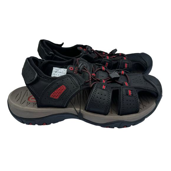 New Flarut Men's Black Red Closed Toe Breathable Outdoor Active Sandals 8/41 - Picture 3 of 7